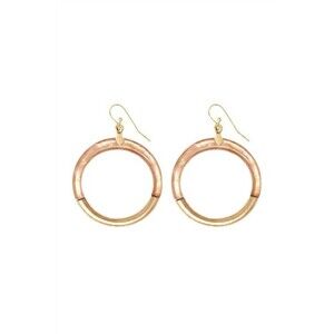 POMINA ELEGANT Boho Nude Colorblock Cast Resin Combo-Hoop Dangle Earrings